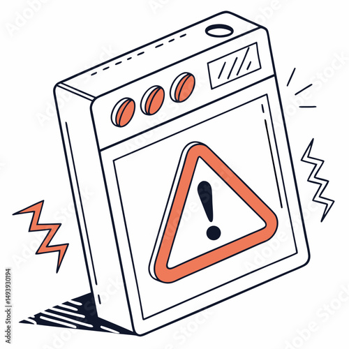 Broken appliance malfunction warning sign electricity problem