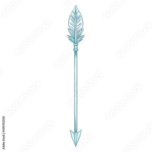 Minimalistic Arrow with Graceful Refined Outlines Isolated on Transparent Background