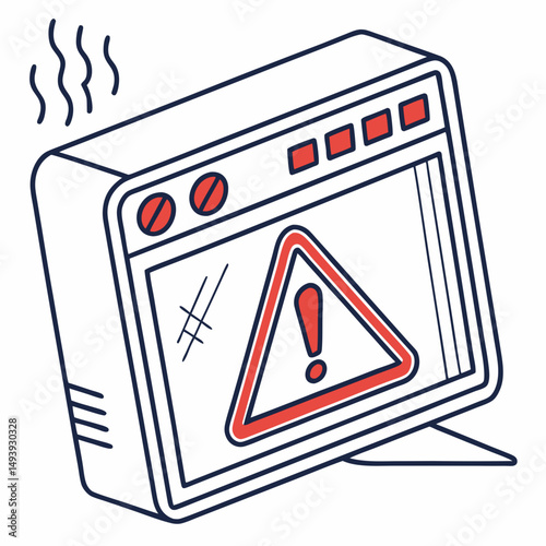 Overheating computer browser warning error glitch