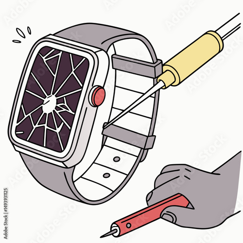 Smartwatch repair cracked screen replacement tools