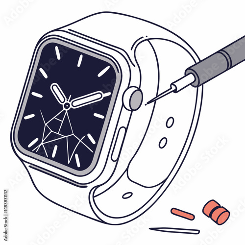Smartwatch repair cracked screen broken glass replacement