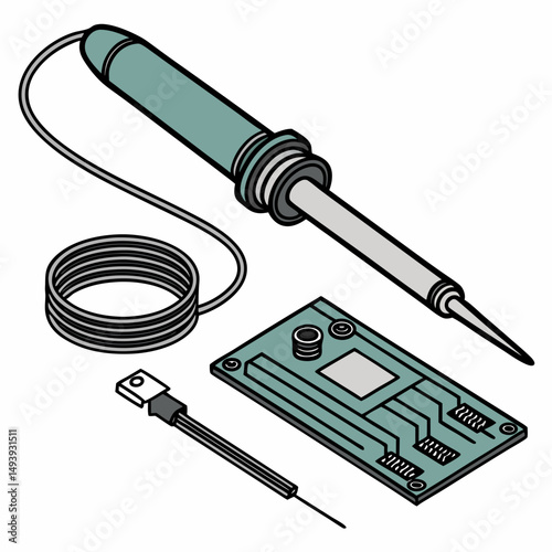 Soldering iron circuit board repair electronics tool kit