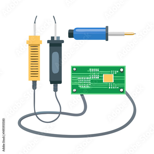 Professional soldering iron kit isolated on white background ready for design projects
