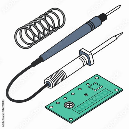 Soldering iron circuit board spring repair electronics tool kit