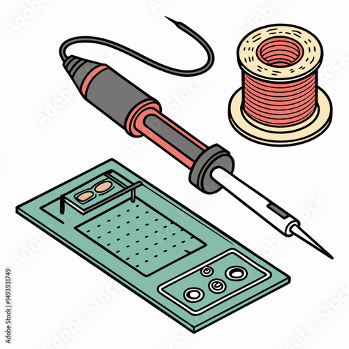 Soldering iron wire circuit board electronics repair kit