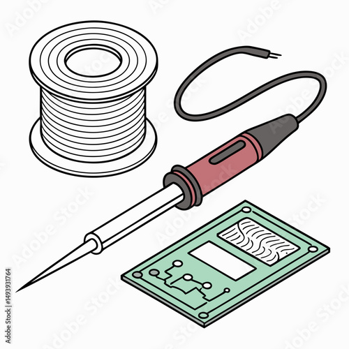 Soldering iron wire spool circuit board electronics repair kit