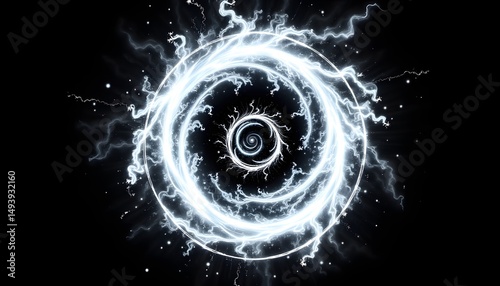 Elegant Intricate White Spiral Design on Dark Background