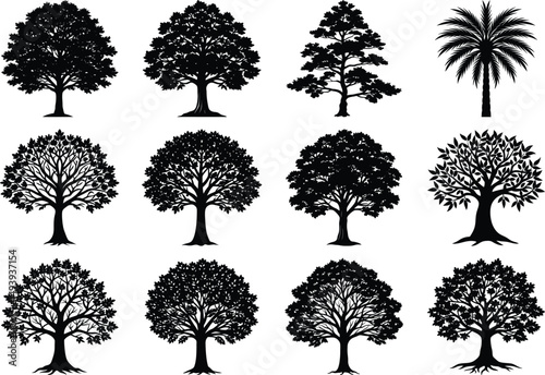 silhouette tree transparent background png,