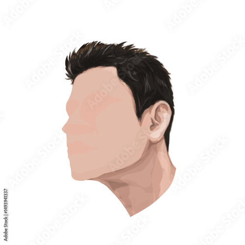 illustration of a man's head without a face with