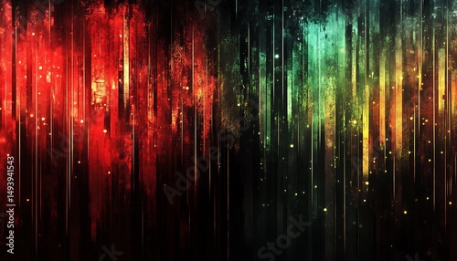 Abstract vertical streaks of color