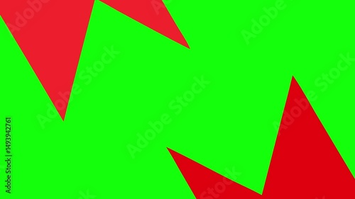 Red Zigzag Arrows on Green Screen for Direction, Flow, and Transition Effects