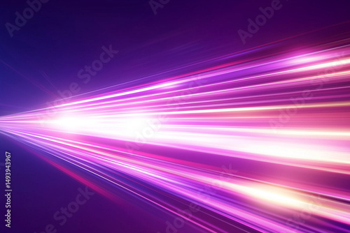 Abstract light streaks, pink and purple light trails, dynamic speed effect.  Bright light beams create fast motion blur.  Energy and movement in light design. Perfect ai digital concept for websites