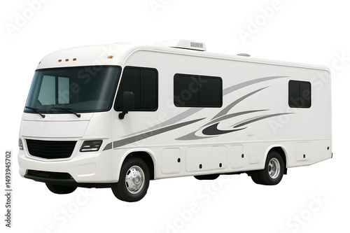 White Class A RV on Transparent Background