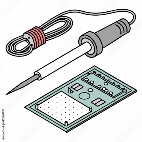 Soldering iron and circuit board repair kit