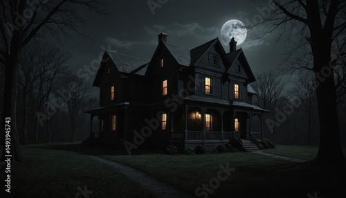 halloween night scene