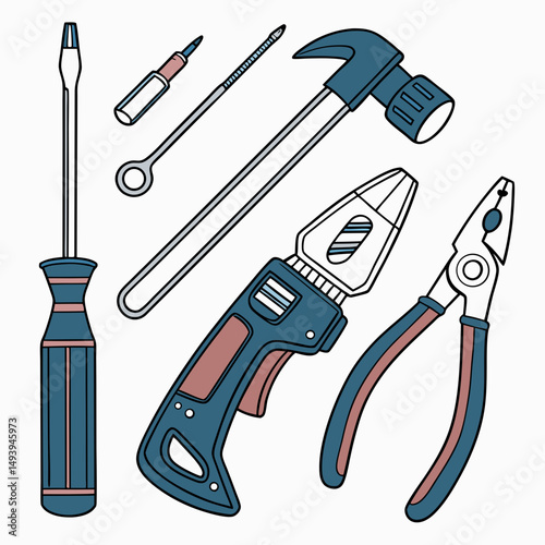 Assorted hand tools for diy projects and repairs