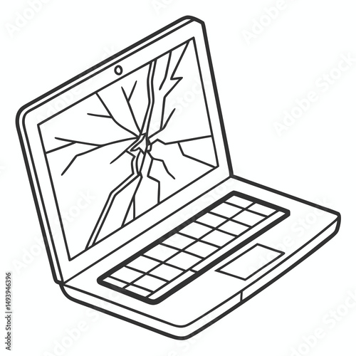 Broken laptop screen cracked display repair needed