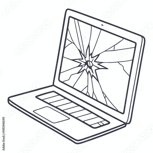 Broken laptop screen cracked display damage repair