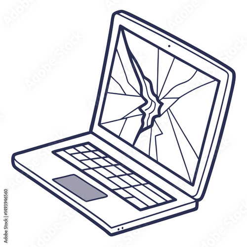 Broken laptop screen cracked display damage repair