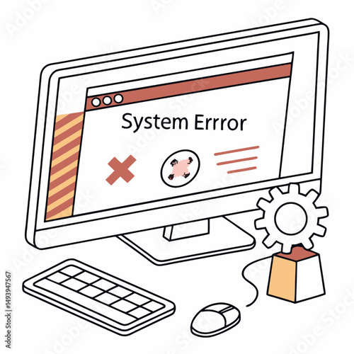Computer system error message displayed on screen