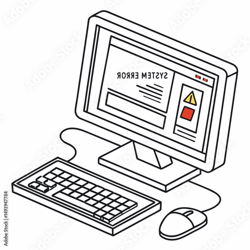 System error computer illustration transparent background