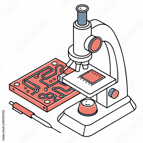 Microscope inspecting circuit board technology design