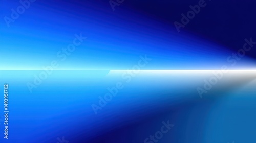 Abstract Blue Gradient with Light Reflection and Horizon Line in a Minimalist Landscape Style