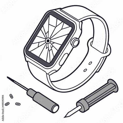 Broken smartwatch screen repair tools kit