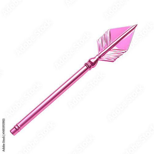 Pink Dynamic Arrow with Modern Aesthetics Isolated on Transparent Background