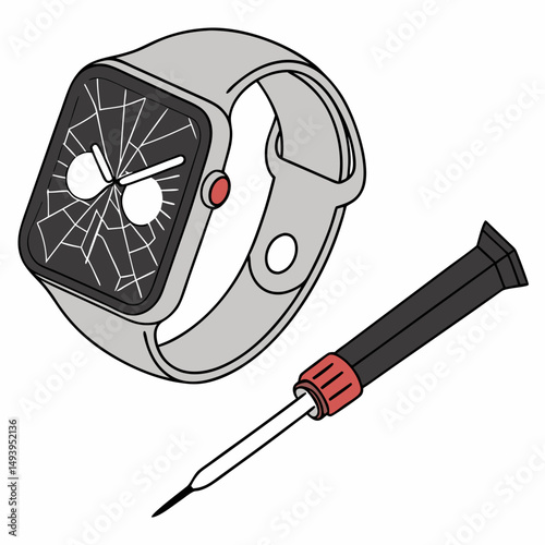 Cracked smartwatch screen repair kit tools