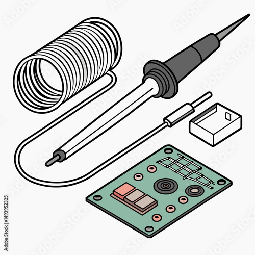 Soldering iron kit with coil and circuit board