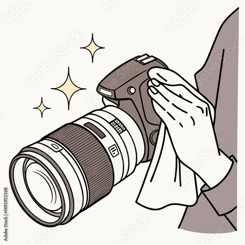 Cleaning dslr camera lens with microfiber cloth