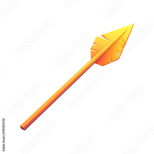 Sleek Arrow with Smooth Gentle Gradient Transitions Isolated on Transparent Background