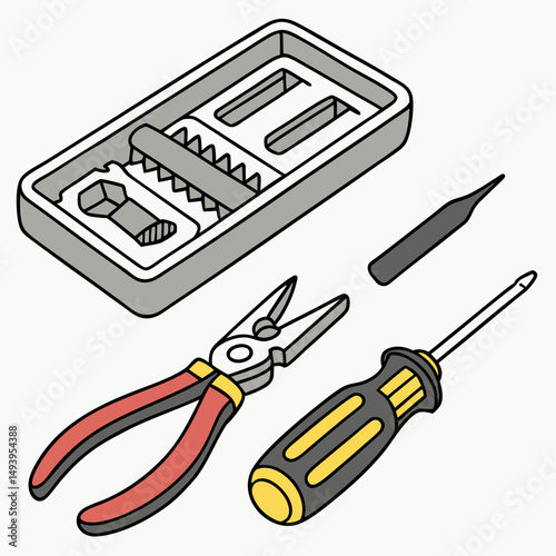 Professional tool kit isolated illustration transparent background