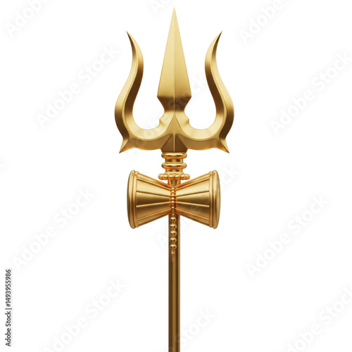 Hindu trishula trident symbol isolated on transparent

