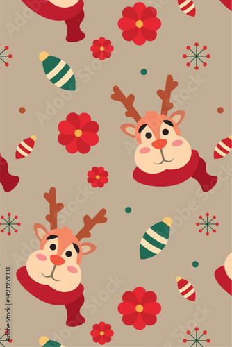 Christmas pattern background Wrapping paper Vector