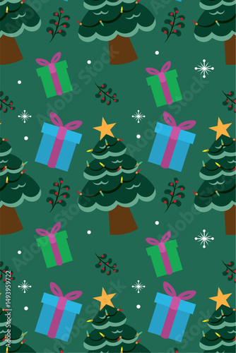 Christmas pattern background Wrapping paper Vector