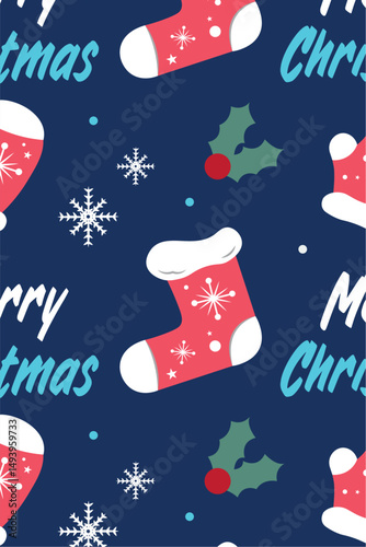 Christmas pattern background Wrapping paper Vector