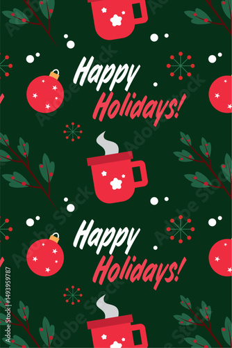 Christmas pattern background Wrapping paper Vector