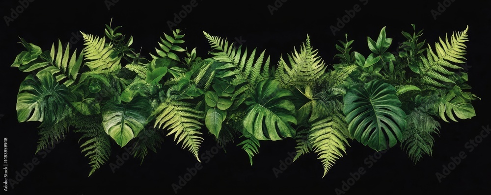 Fototapeta premium Lush Tropical Foliage Arrangement (2)