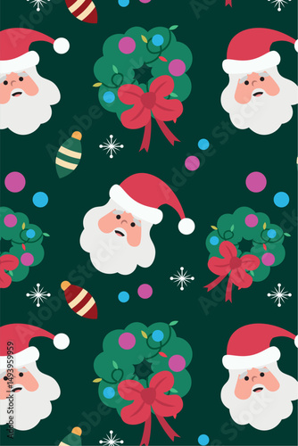 Christmas pattern background Wrapping paper Vector