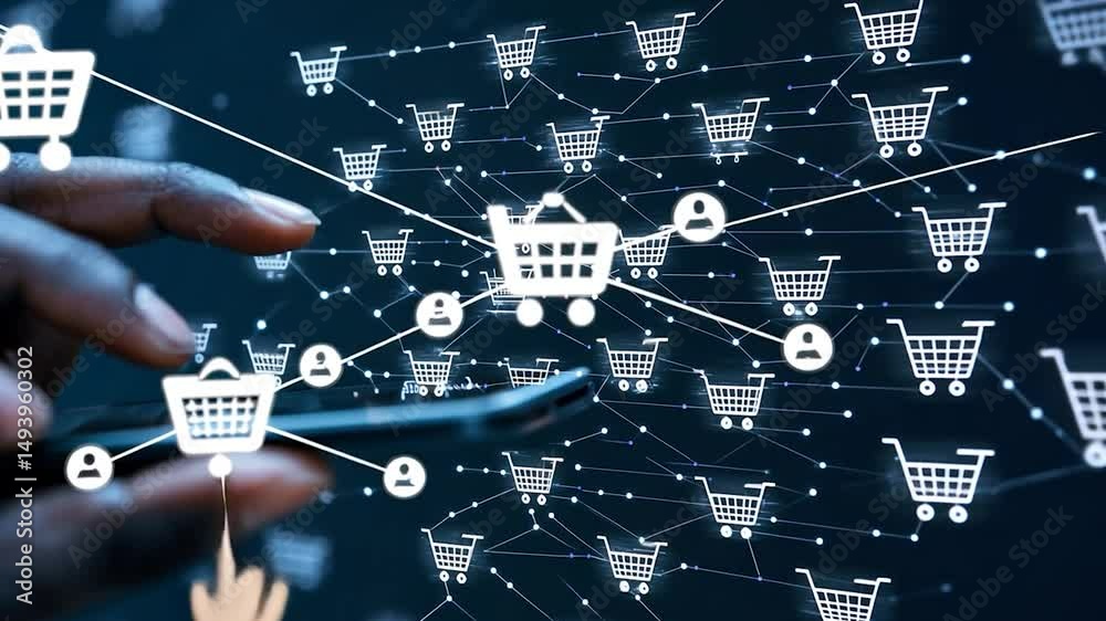 E-commerce Network: Global Online Shopping and Digital Market