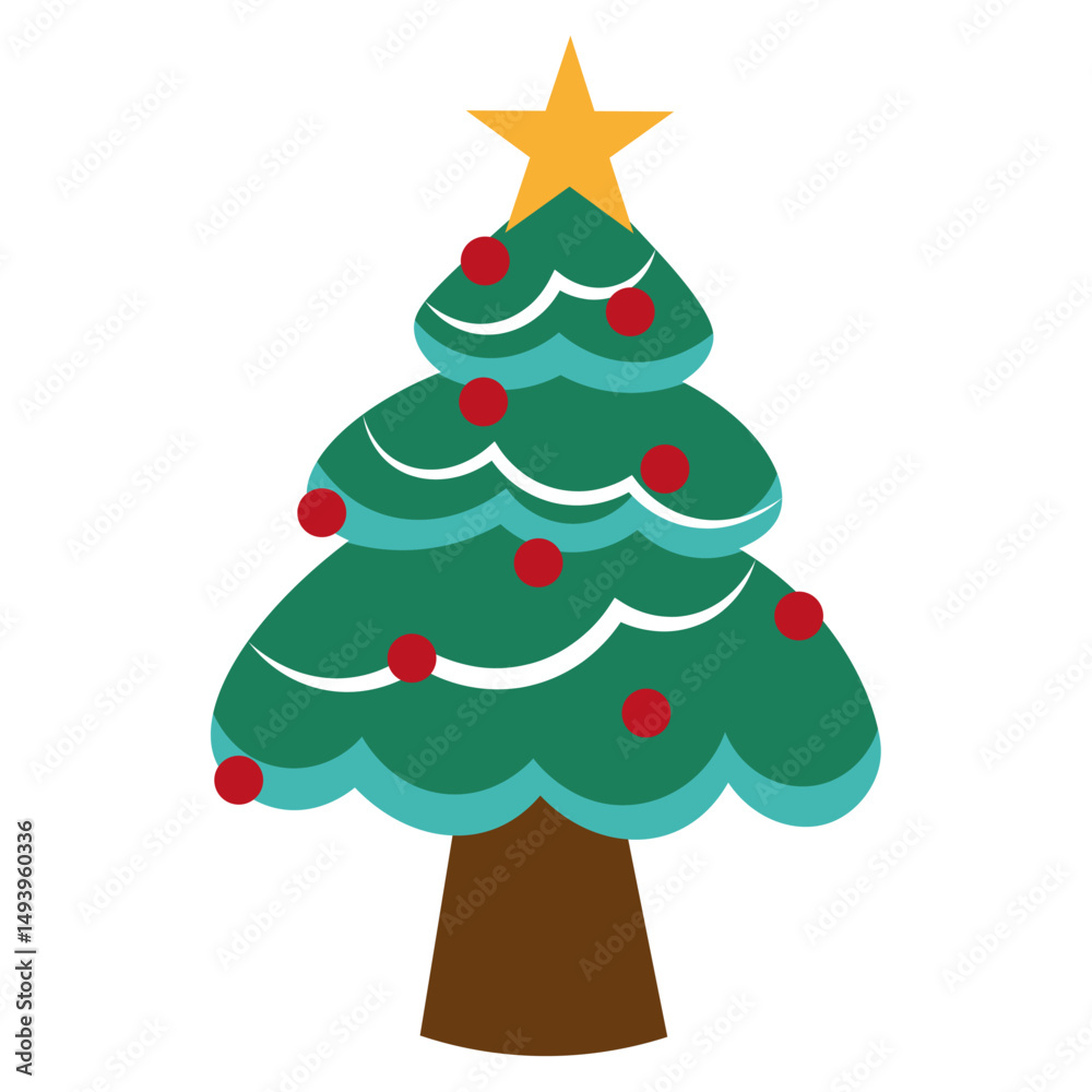 Naklejka premium Colored christmas tree icon Vector