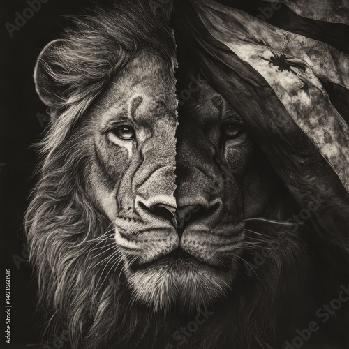 A majestic lion