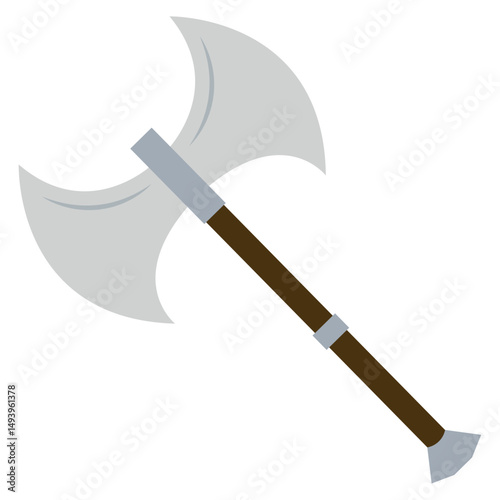 Colored axe medieval weapon icon Vector