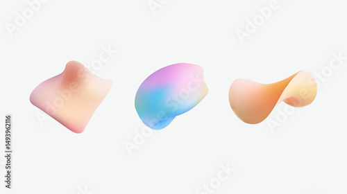 An Artistic Representation of Smooth and Flowing Abstract Fluid Shapes Using Soft Pastel Colors