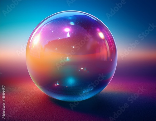vibrant celestial sphere with gradient colors against a soft backdrop