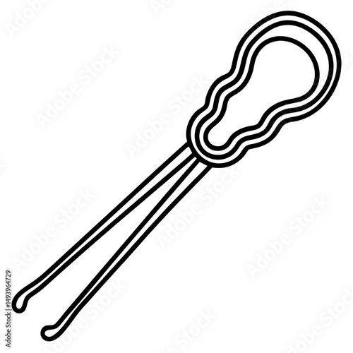 Simple Hairpin Silhouette – Black Vector on White Background