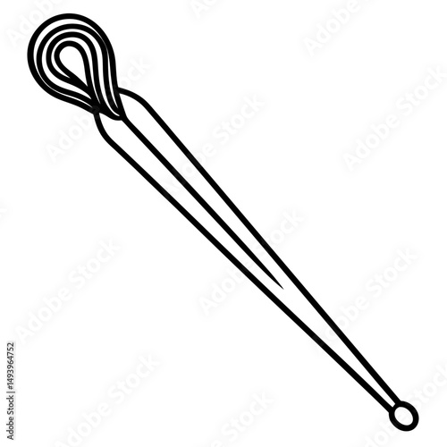 Simple Hairpin Silhouette – Black Vector on White Background