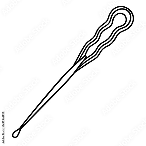 Simple Hairpin Silhouette – Black Vector on White Background